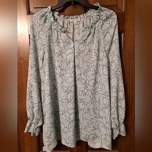 COPY - Ophelia Roe sz1X light blue long sleeve blouse